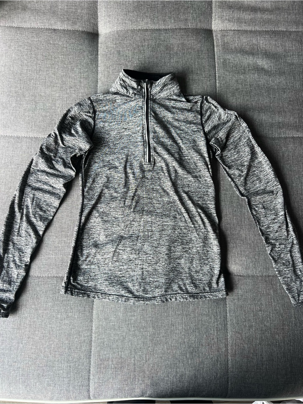 Forever 21 Heathered Black and White Quarter-Zip Pullover